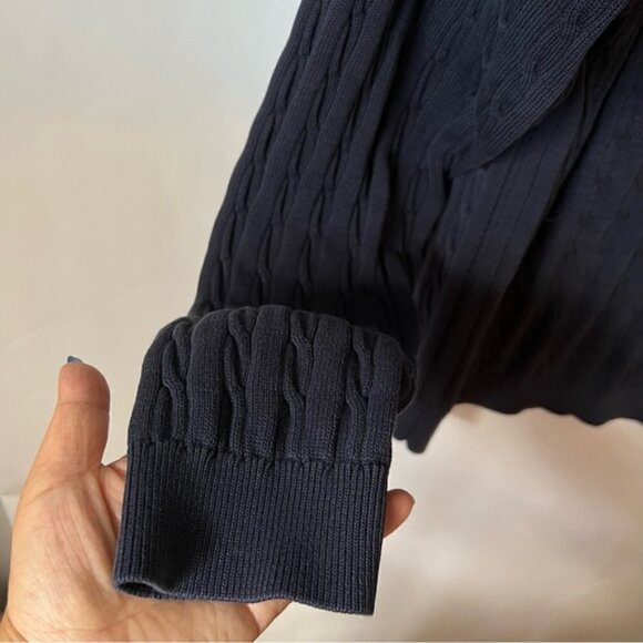 Donald J. Trump, Women’s Cotton Cable Knit Sweater - Navy Blue. Size: XL. - Picture 8 of 8